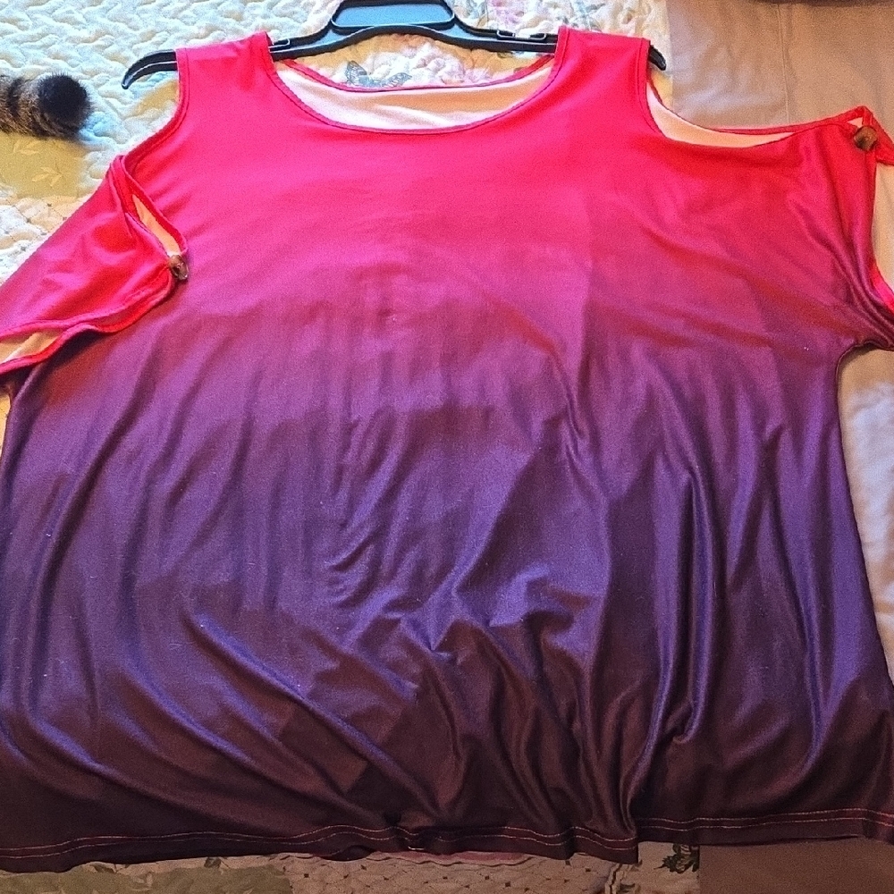 SHEIN Pink and Purple Gradient Blouse
